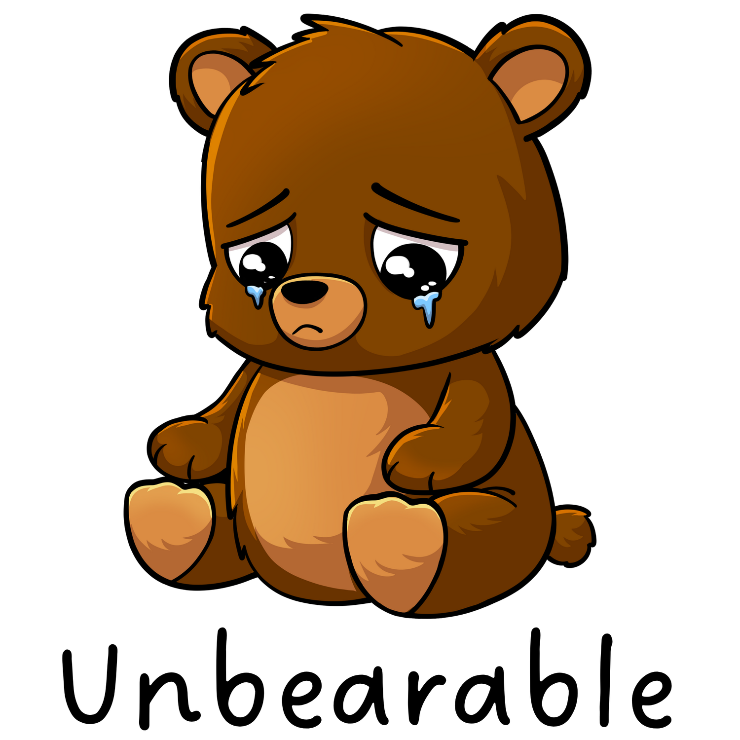 Unbearable un petit ourson trop mignon et triste d'être insupportable