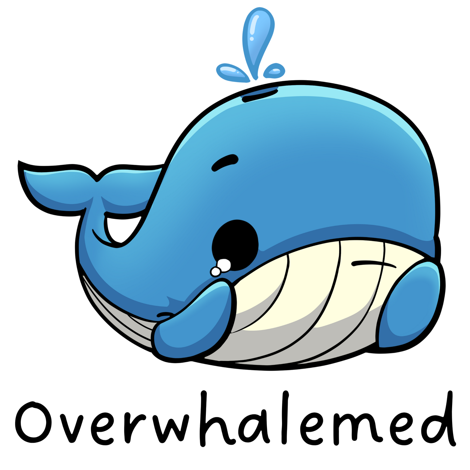 Overwhalemed Une petite baleine trop mignonne qui est subjuguée par ses émotions