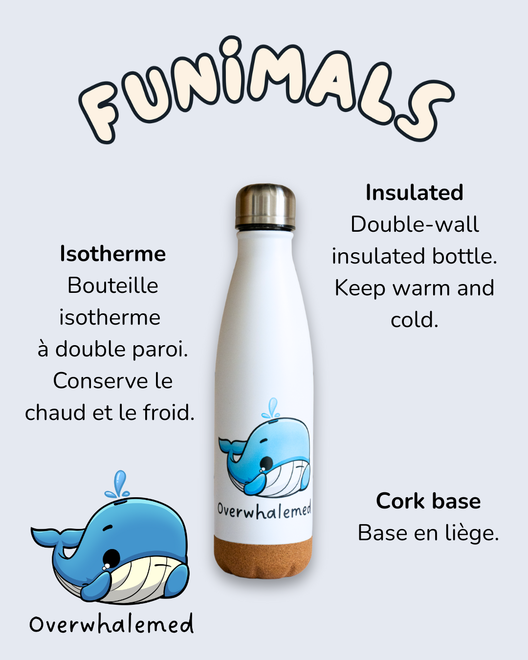 Gourde baleine 500 ml base en liège