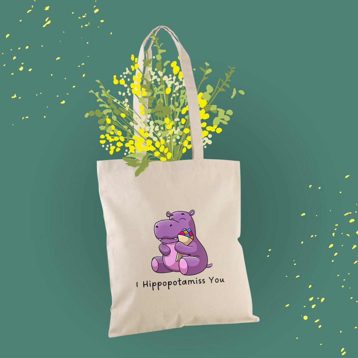 totebag coton hippopotame